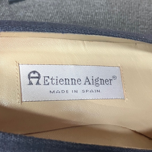 Etienne Aigner Navy Blue Block Heel Shoes - Picture 5 of 9